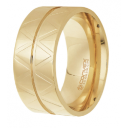 Aliança Convex Equis Aço Gold Ipg 10mm.