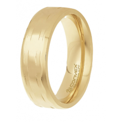 Aliança Convex Aço Lohan 6.50mm Gold IPG