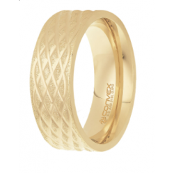 Aliança Convex Diamond Aço Gold Ipg 7.50mm.