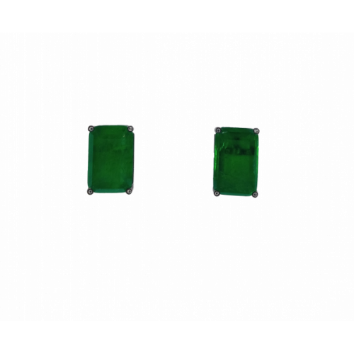 BRINCO PEDRA VERDE QUADRADA